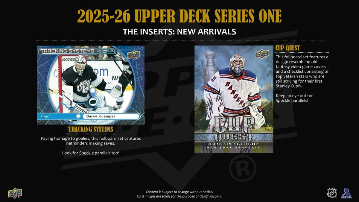 2025-26 Upper Deck Series 1 Hockey new inserts incl. Cup Quest