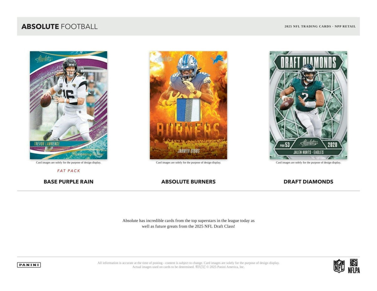 2025 Panini Absolute Football Cello Value Fat Pack Box 74613418663 at King Card Canada