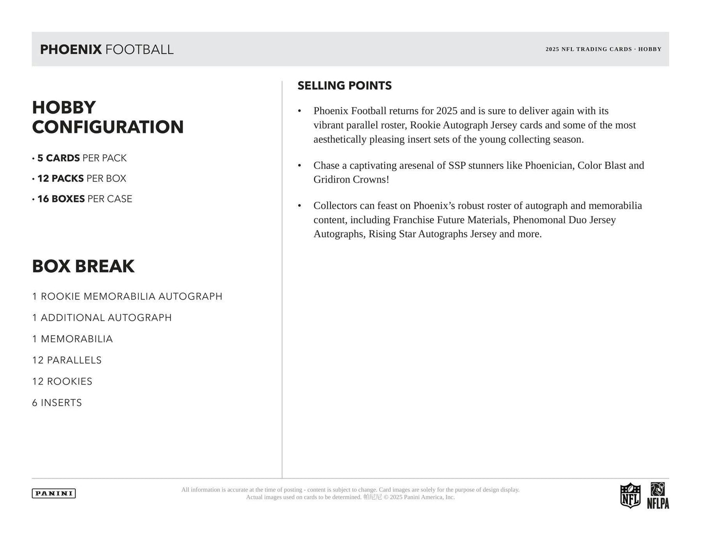 2025 Panini Phoenix Football Hobby Box 746134186967 at King Card Canada