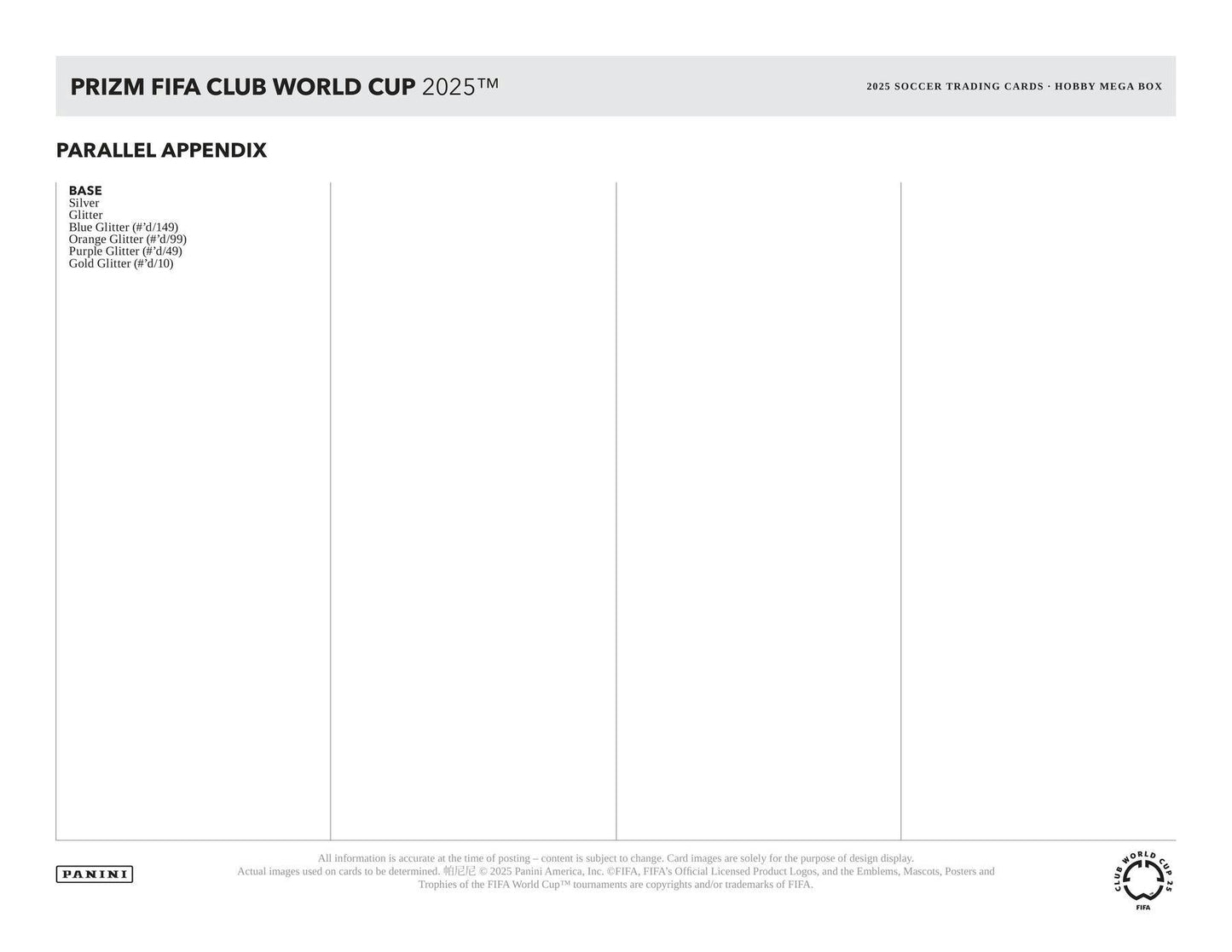 2025 Panini Prizm FIFA Club World Cup Soccer Hobby Mega Box 746134183515 at King Card Canada