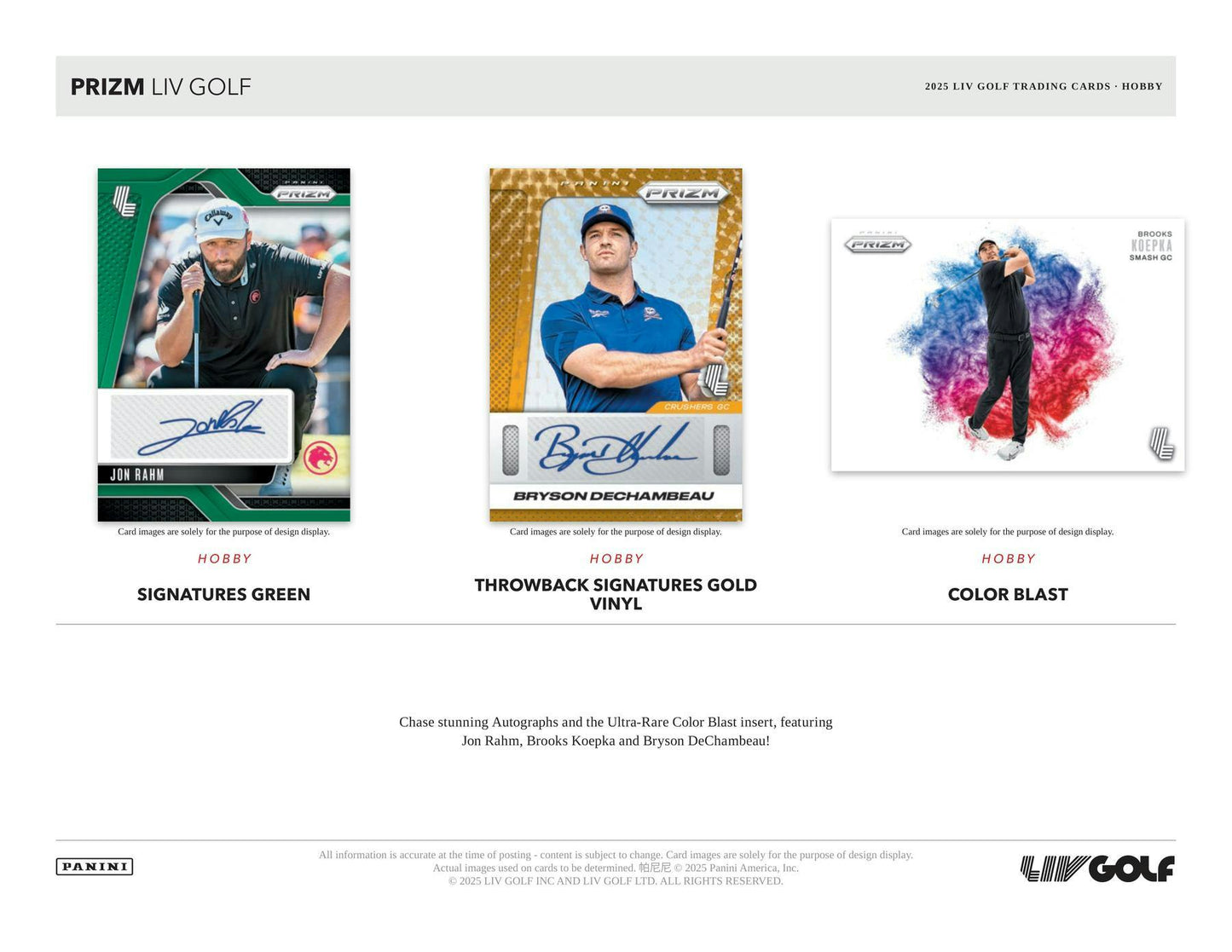 2025 Panini Prizm LIV Golf Hobby Box 746134189074 at King Card Canada