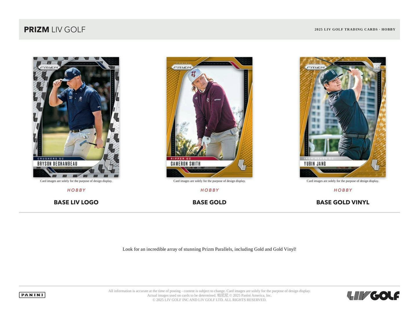 2025 Panini Prizm LIV Golf Hobby Box 746134189074 at King Card Canada