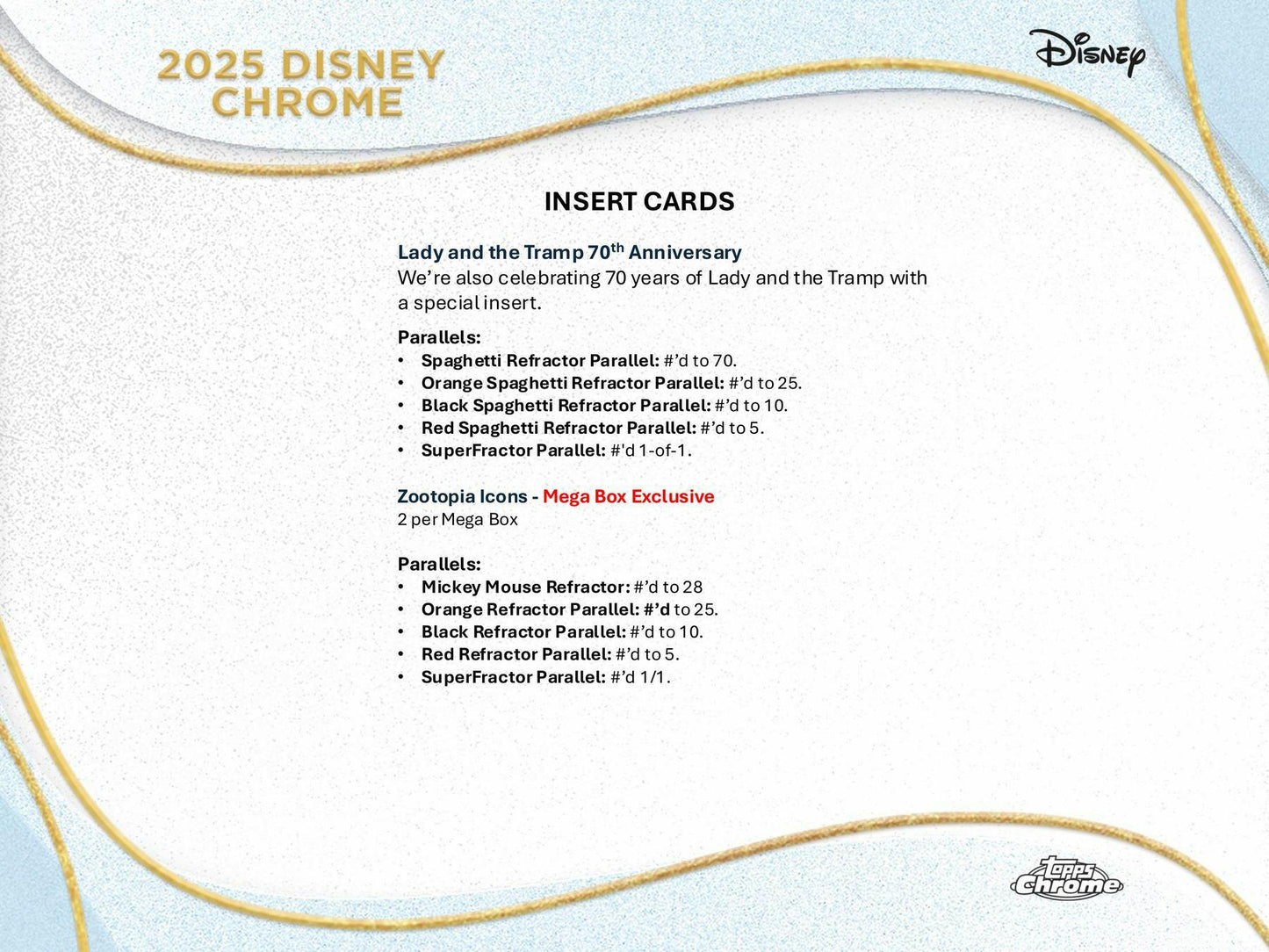 2025 Topps Chrome Disney Mega Box 887521146383 at King Card Canada