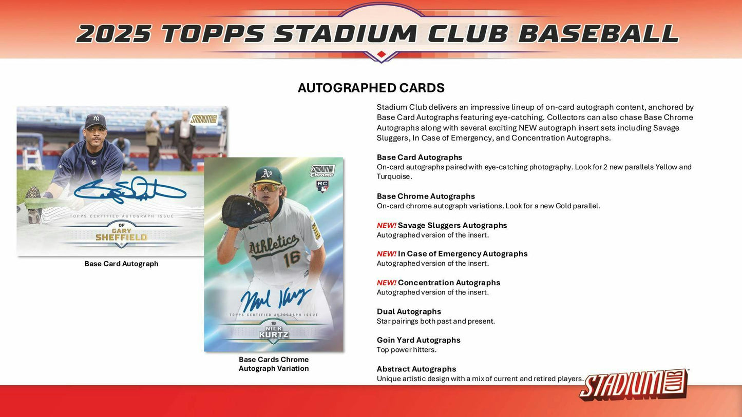 2025 Topps Stadium Club Baseball Blaster Value Box 887521148783 at King Card Canada