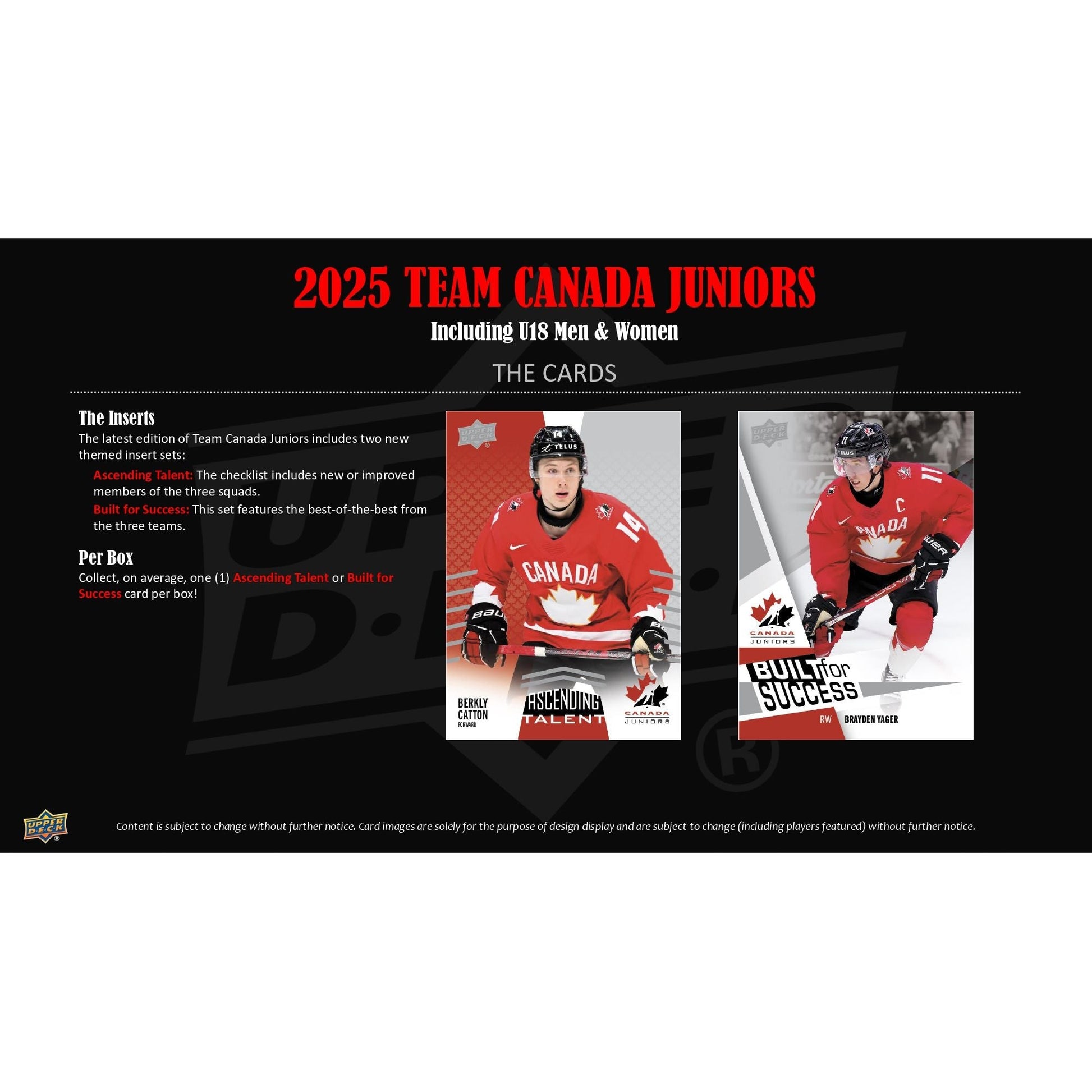 2025 Upper Deck Team Canada Juniors Hockey Blaster Box 053334071468 at King Card Canada