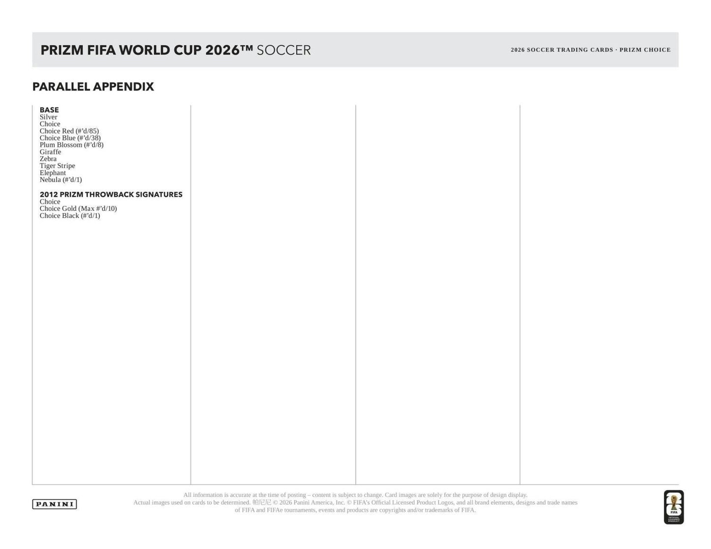 2026 Panini Prizm FIFA World Cup Soccer Choice Box 746134194306 at King Card Canada
