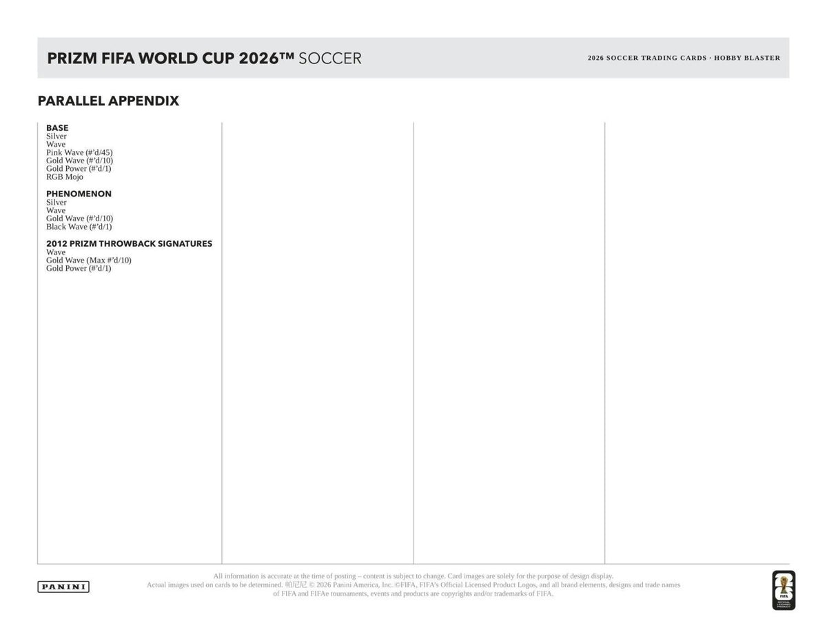 2026 Panini Prizm FIFA World Cup Soccer Hobby Blaster Box 746134202490 at King Card Canada