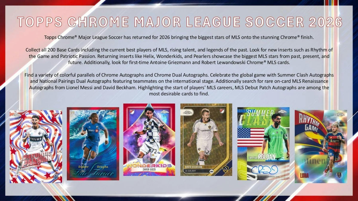 2026 Topps Chrome MLS Major League Soccer Blaster Value Box 887521161751 at King Card Canada