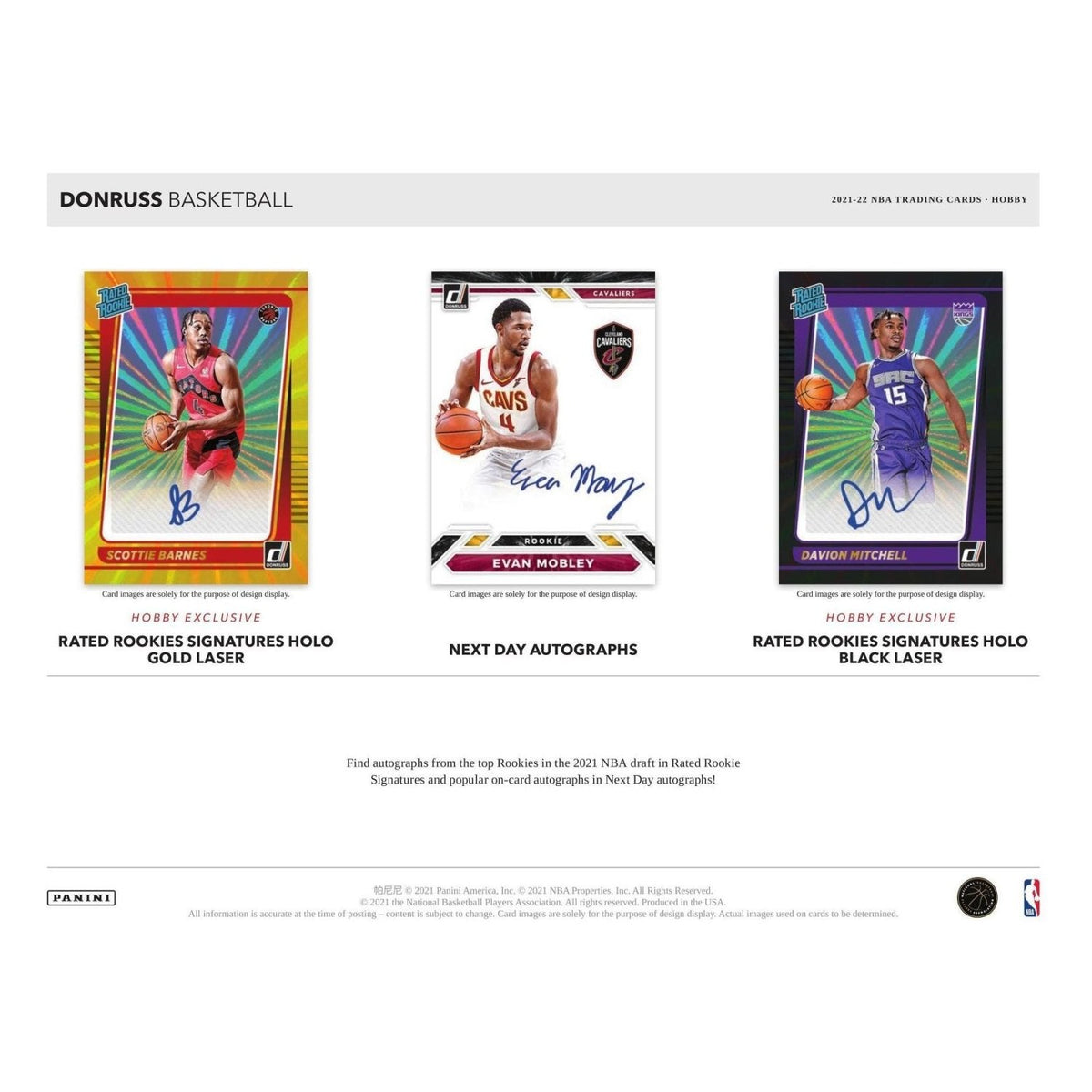 2021-22 Donruss Basketball Rated Rookies Signatures Holo Laser and Next Day Autographs