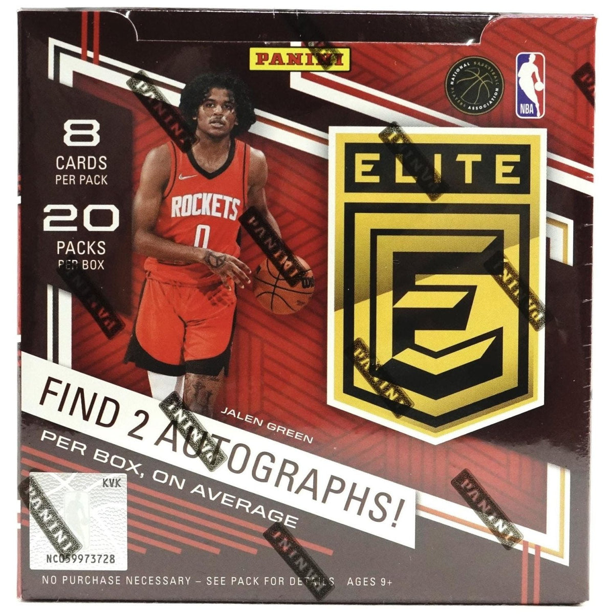 2021-22 Panini Donruss Elite Basketball Hobby Box front: 8 cards, 20 packs, find 2 autographs