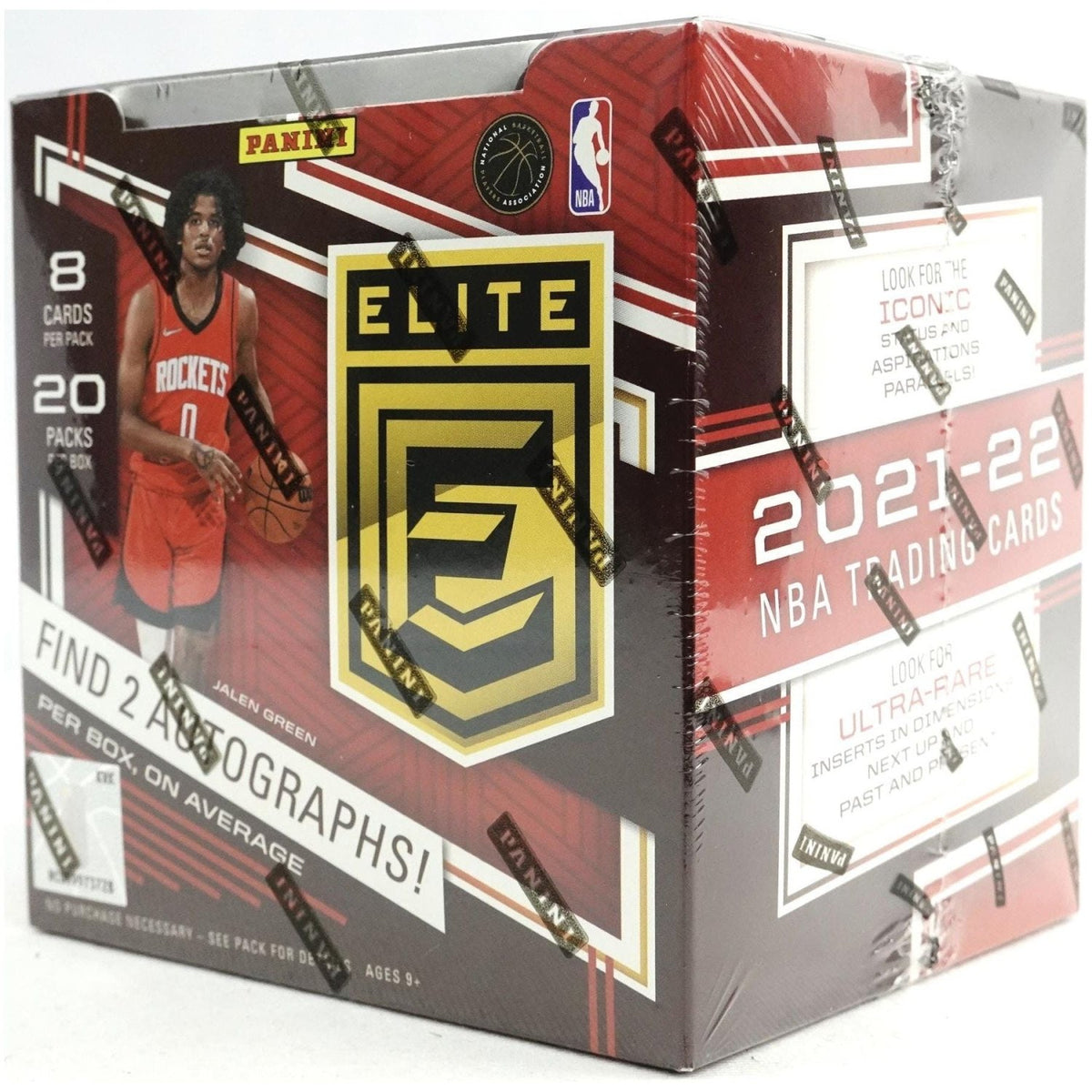 2021-22 Panini Donruss Elite Basketball Hobby Box, angled view of the sealed box