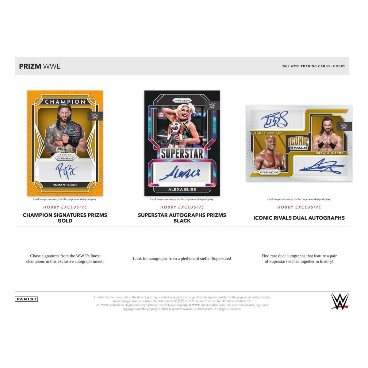 2022 Prizm WWE Champion Signatures, Superstar Autographs and Iconic Rivals Dual Autographs