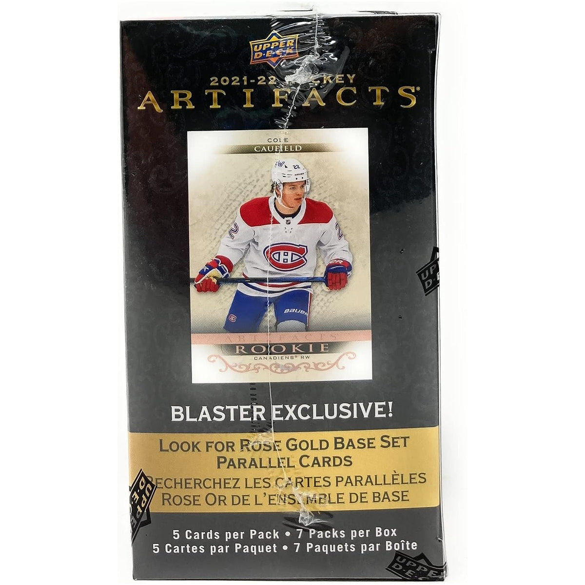 2021-22 Upper Deck Artifacts blaster exclusive side panel: Ruby Gold base set parallels
