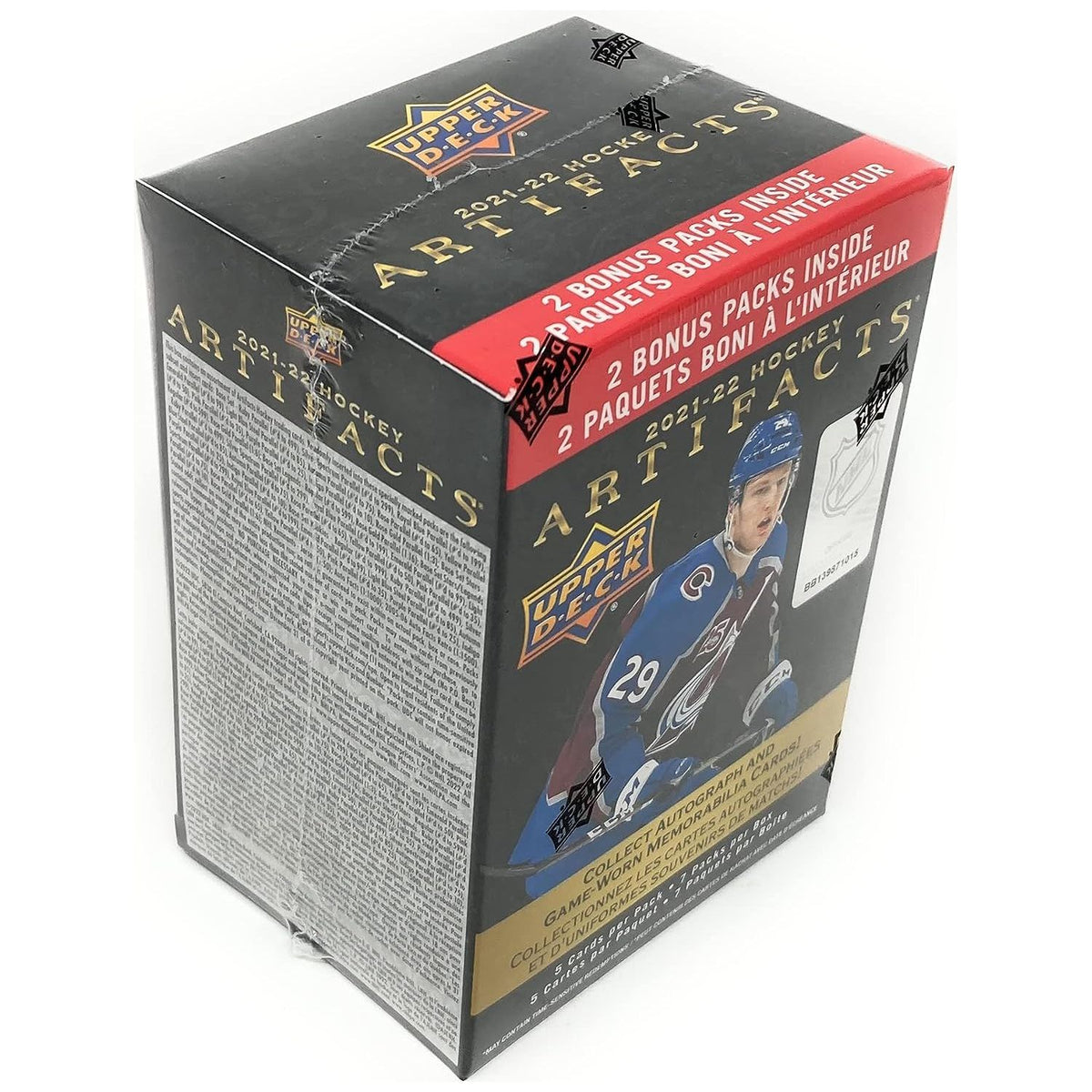 2021-22 Upper Deck Artifacts Hockey Blaster Box, top and side angled view