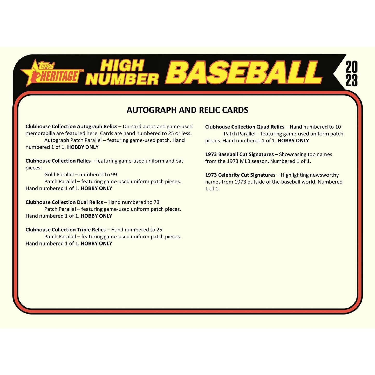 2023 Topps Heritage High Number Baseball Hobby Box