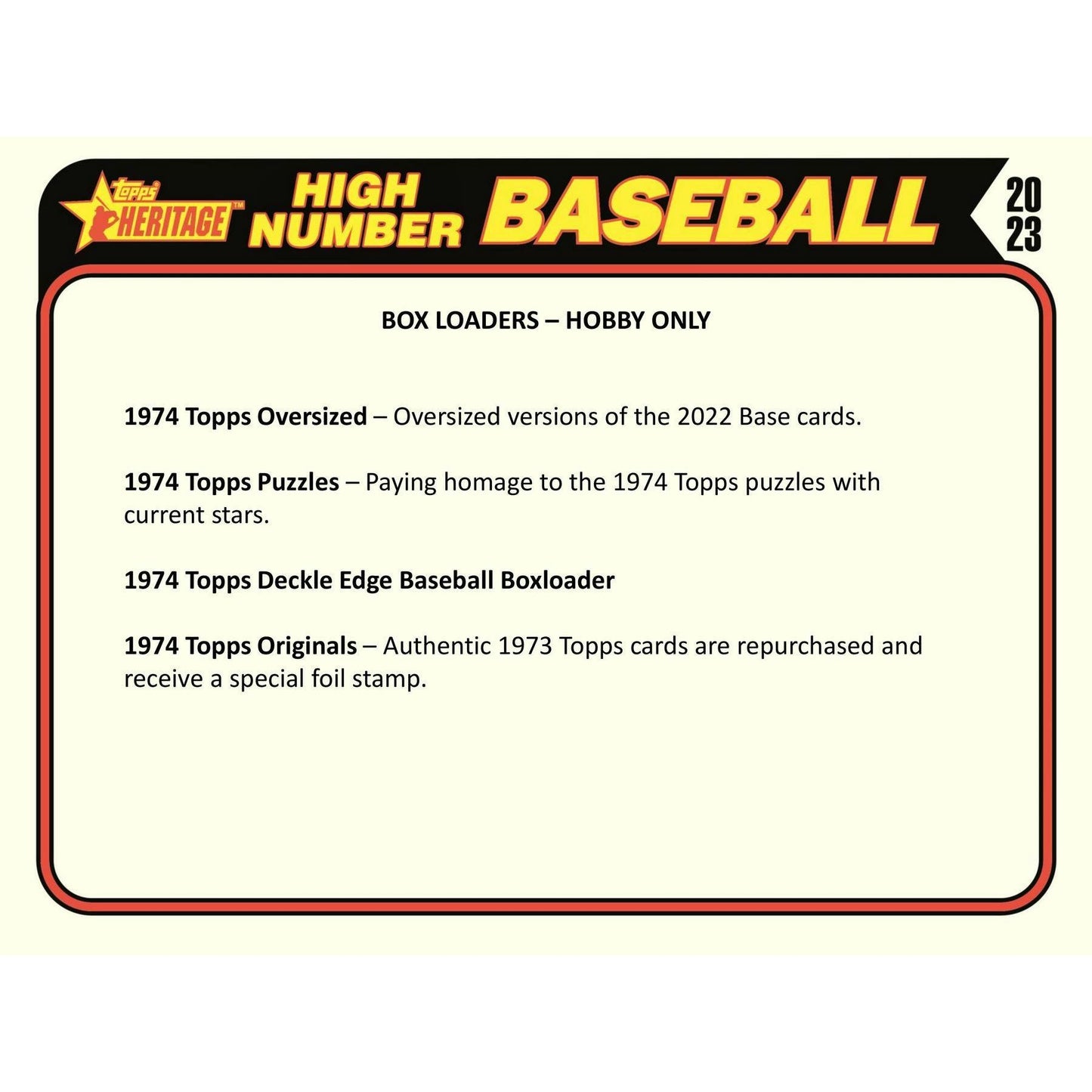 2023 Topps Heritage High Number Baseball Hobby Box
