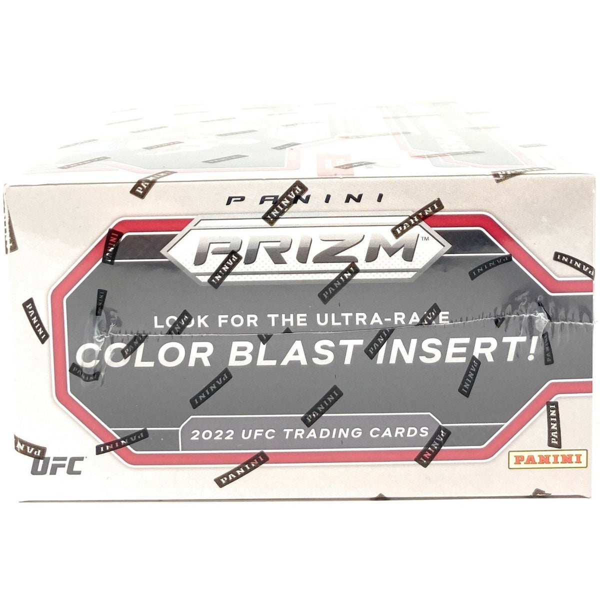 2022 Panini Prizm UFC Hobby Box side panel with Color Blast insert callout