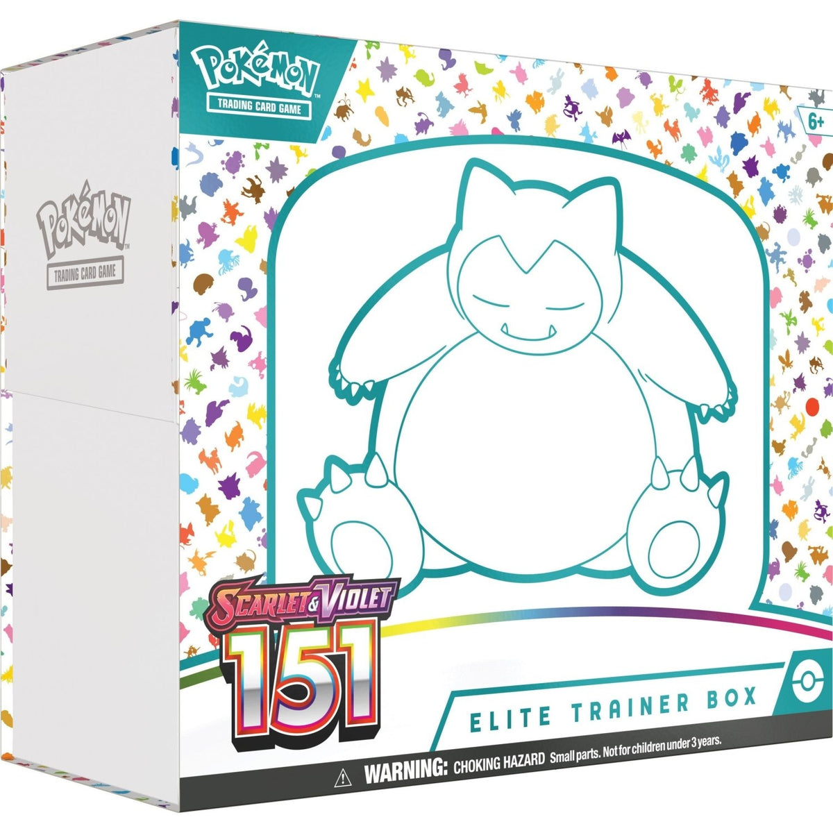 Pokemon Scarlet & Violet 151 Elite Trainer Box with Snorlax line art on the lid
