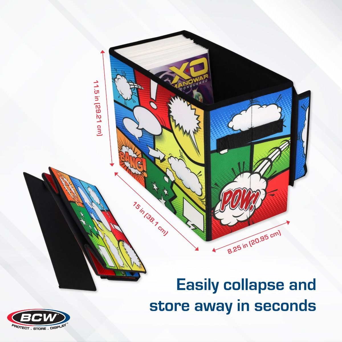 BCW Comic Book Foldaway Storage Box (POW!) 722626010736 at King Card Canada