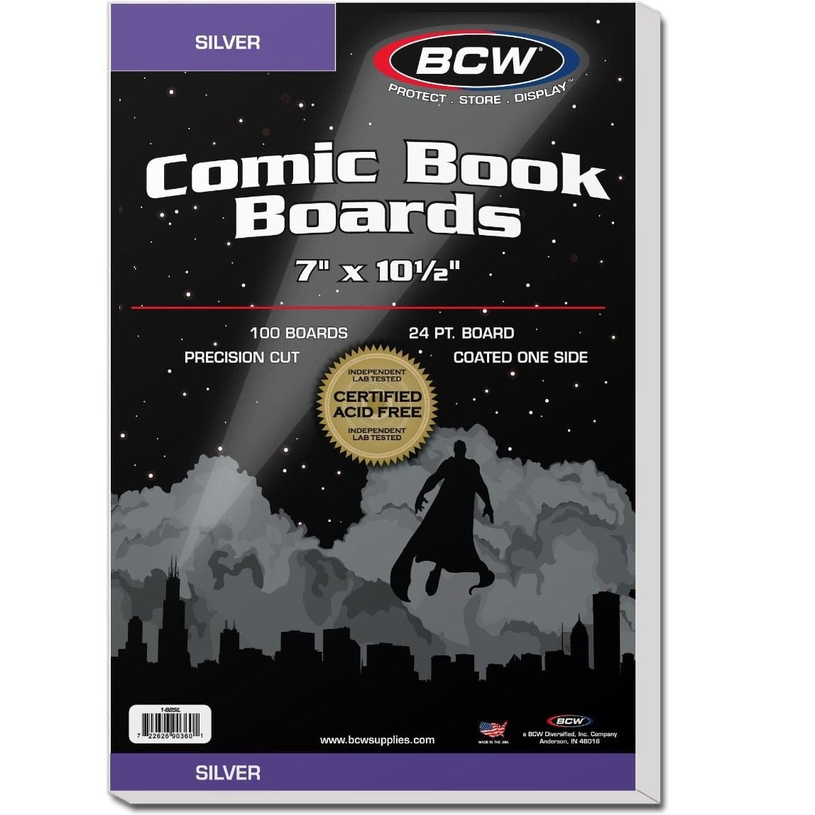 BCW Silver Comic Book Boards (100 Pack) 722626903601 at King Card Canada