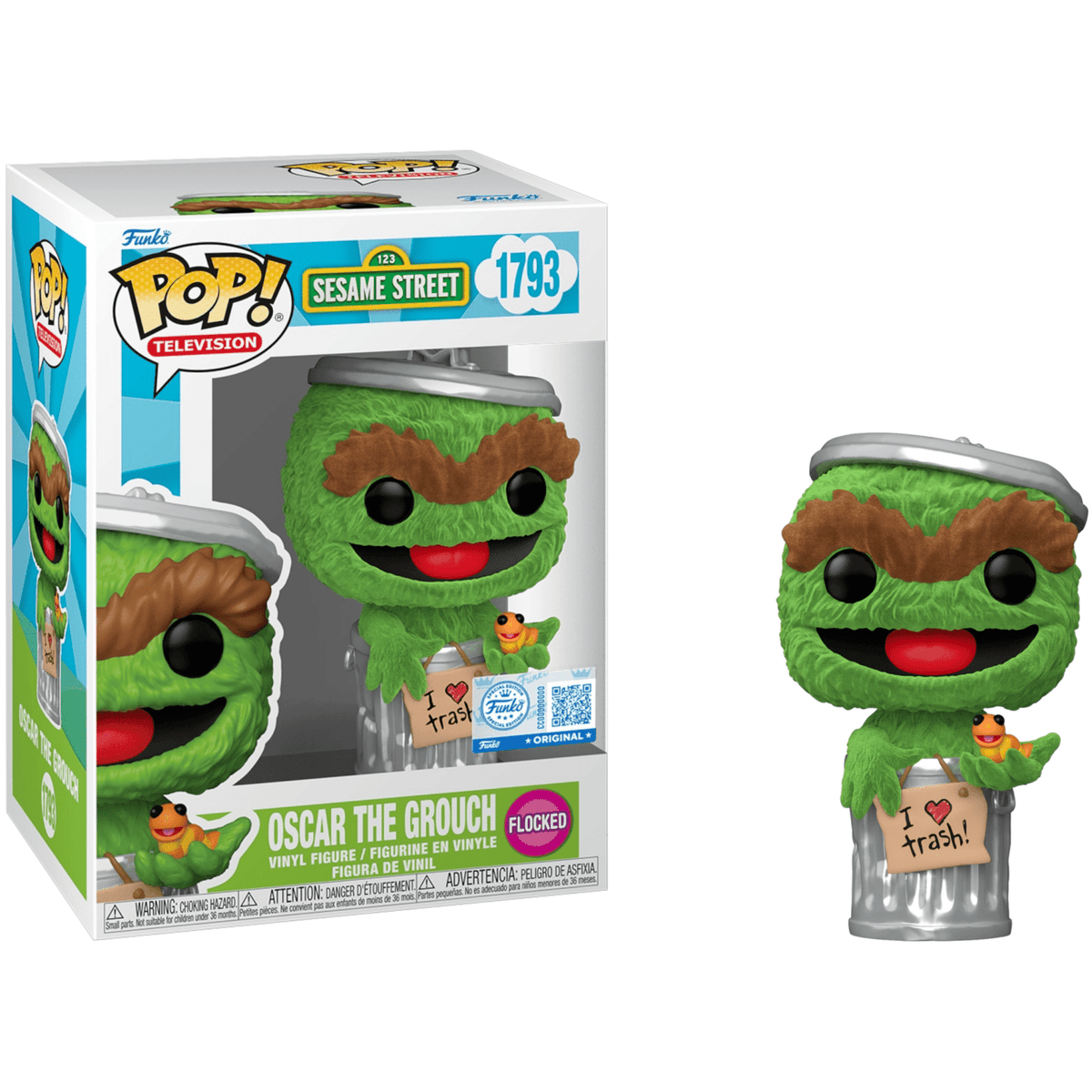 Funko POP! Television 1793 (Sesame Street) - Oscar the Grouch (Flocked / Special Edition) 889698885164 at King Card Canada