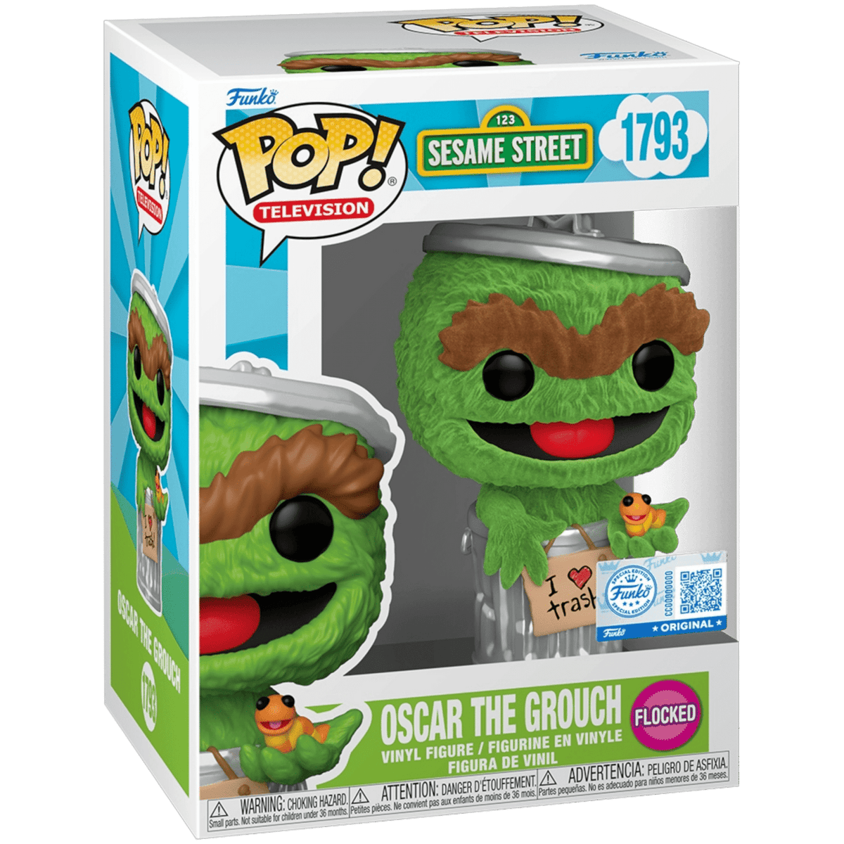 Funko POP! Television 1793 (Sesame Street) - Oscar the Grouch (Flocked / Special Edition) 889698885164 at King Card Canada