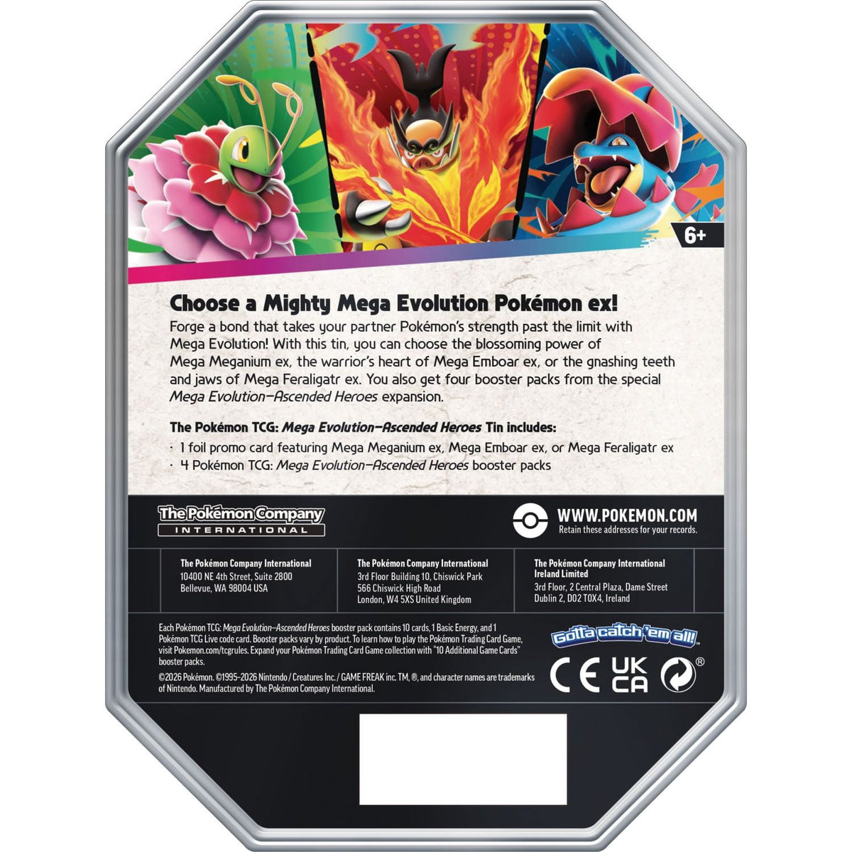Pokemon Ascended Heroes Tin (Mega Meganium) 0196214150430 at King Card Canada