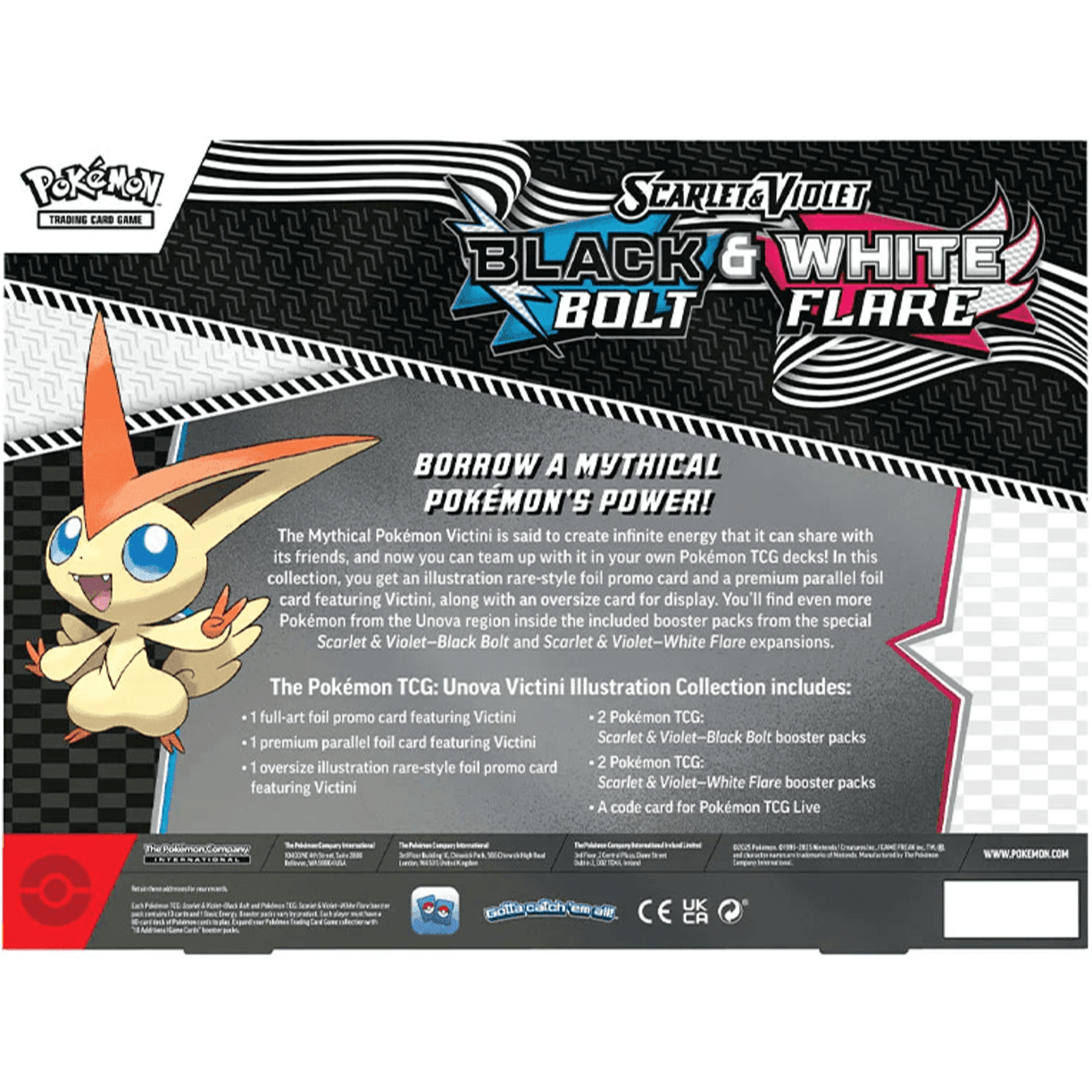 Pokemon Black Bolt & White Flare Unova Victini Illustration Collection 0196214112599 at King Card Canada
