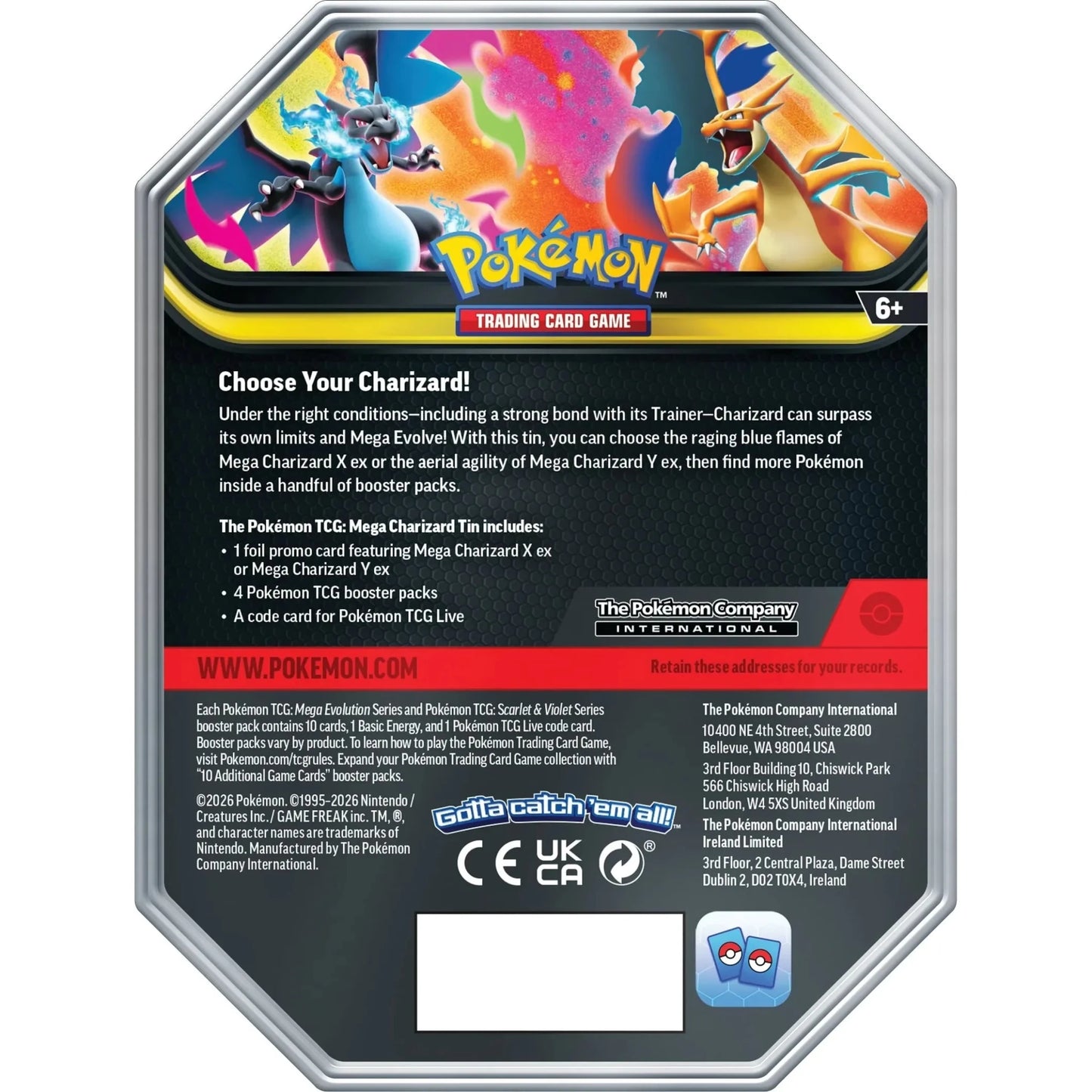 Pokemon Mega Charizard Y ex Tin 0196214147539 at King Card Canada