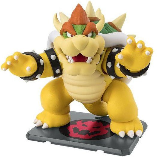 S.H.Figuarts Super Mario Bowser action figure on its stand