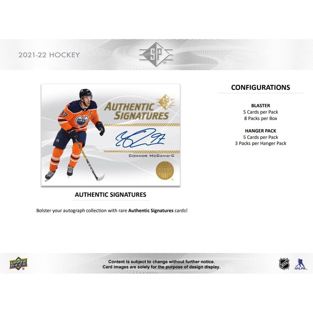 2021 - 22 Upper Deck SP Hockey Hanger Pack at King Card Canada