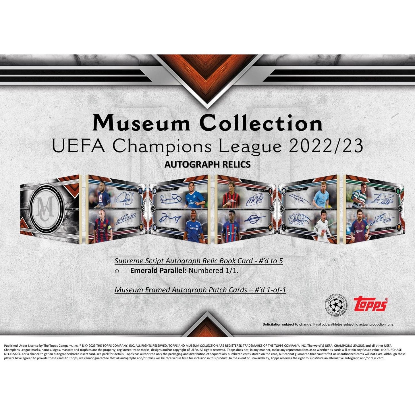 2022 - 23 Topps Museum Collection UEFA Champions League Soccer Hobby Box at King Card Canada