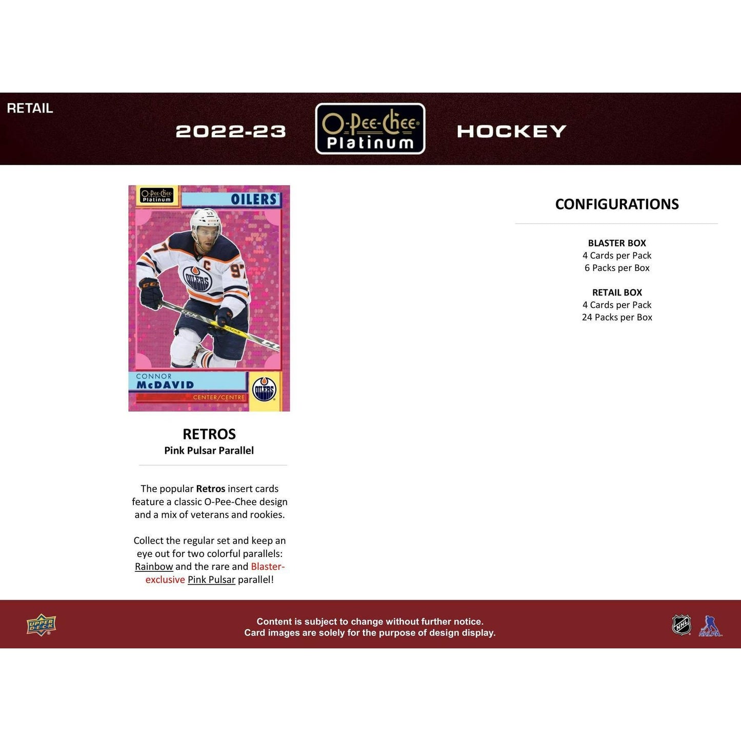 2022 - 23 Upper Deck O - Pee - Chee Platinum Hockey Blaster Box at King Card Canada