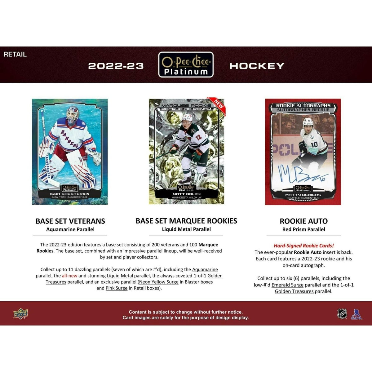 2022 - 23 Upper Deck O - Pee - Chee Platinum Hockey Blaster Box at King Card Canada
