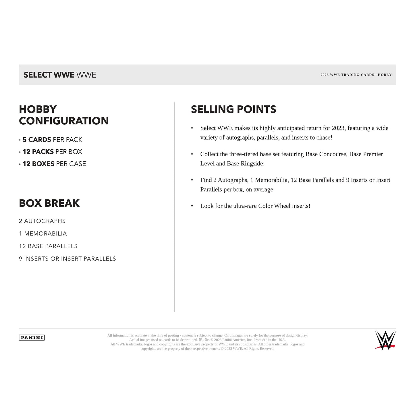 2023 Panini Select WWE Hobby Box - King Card Canada