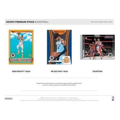 2019 - 20 Panini NBA Hoops Premium Stock Hanger Box at King Card Canada