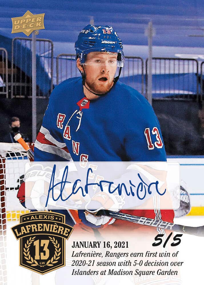 2020 - 21 Upper Deck Alexis Lafrenière Collection 053334955034 at King Card Canada