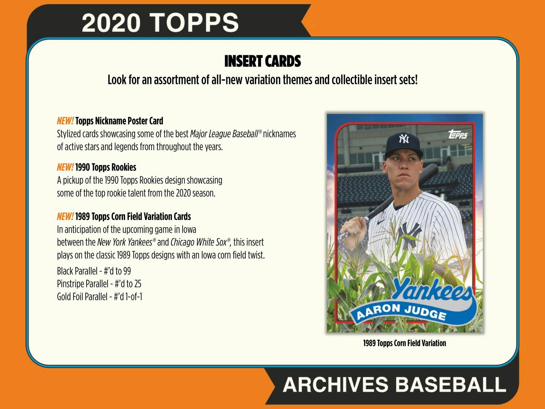 2020 Topps Archives Baseball Hobby Box 887521091553 at King Card Canada