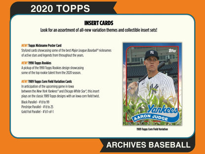 2020 Topps Archives Baseball Hobby Box 887521091553 at King Card Canada