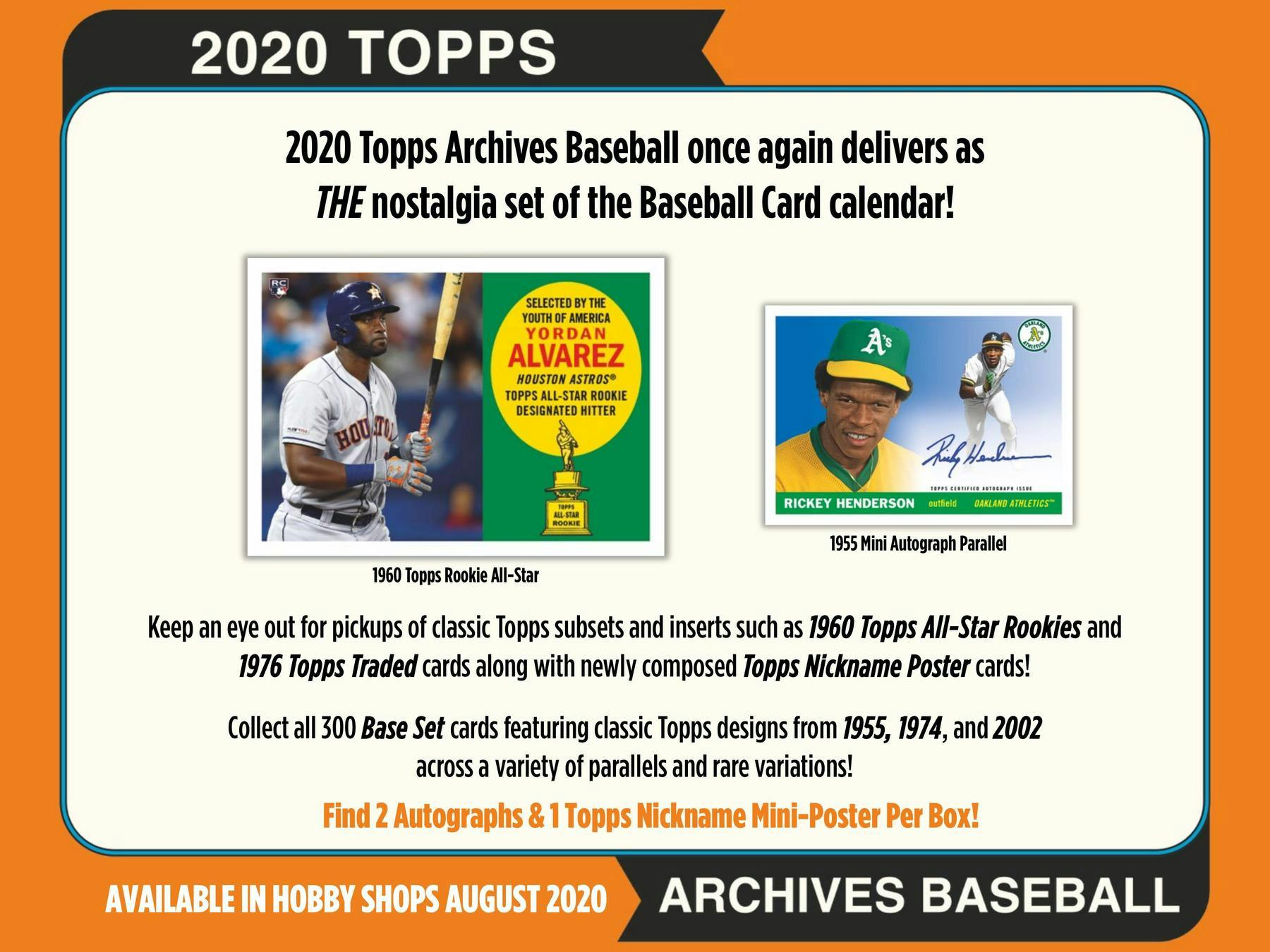 2020 Topps Archives Baseball Hobby Box 887521091553 at King Card Canada
