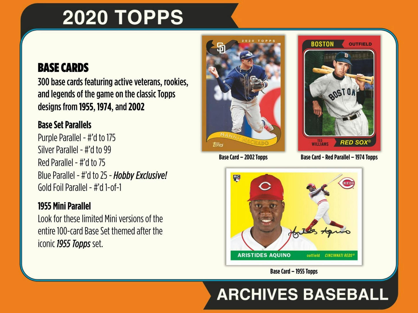 2020 Topps Archives Baseball Hobby Box 887521091553 at King Card Canada