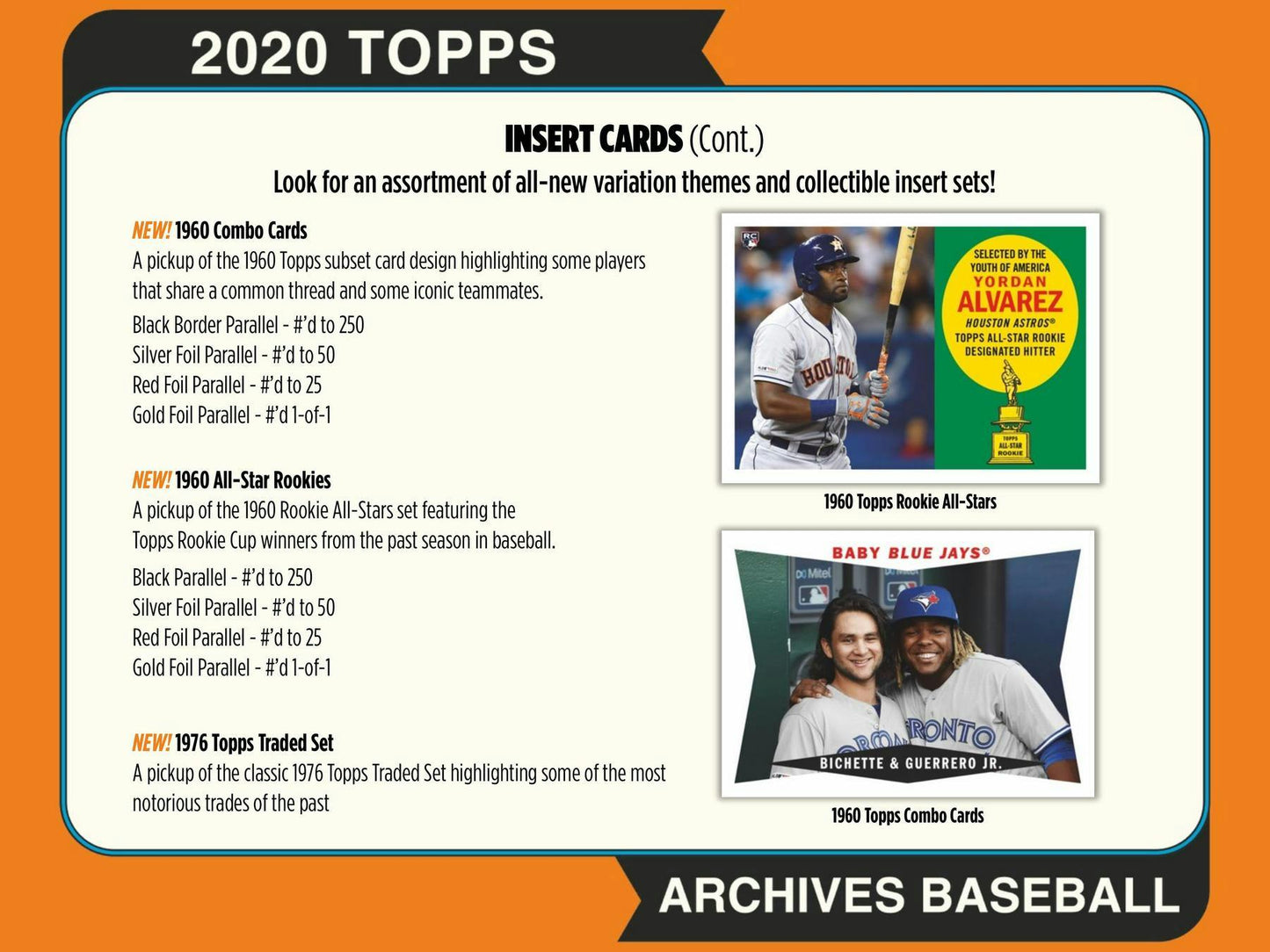 2020 Topps Archives Baseball Hobby Box 887521091553 at King Card Canada