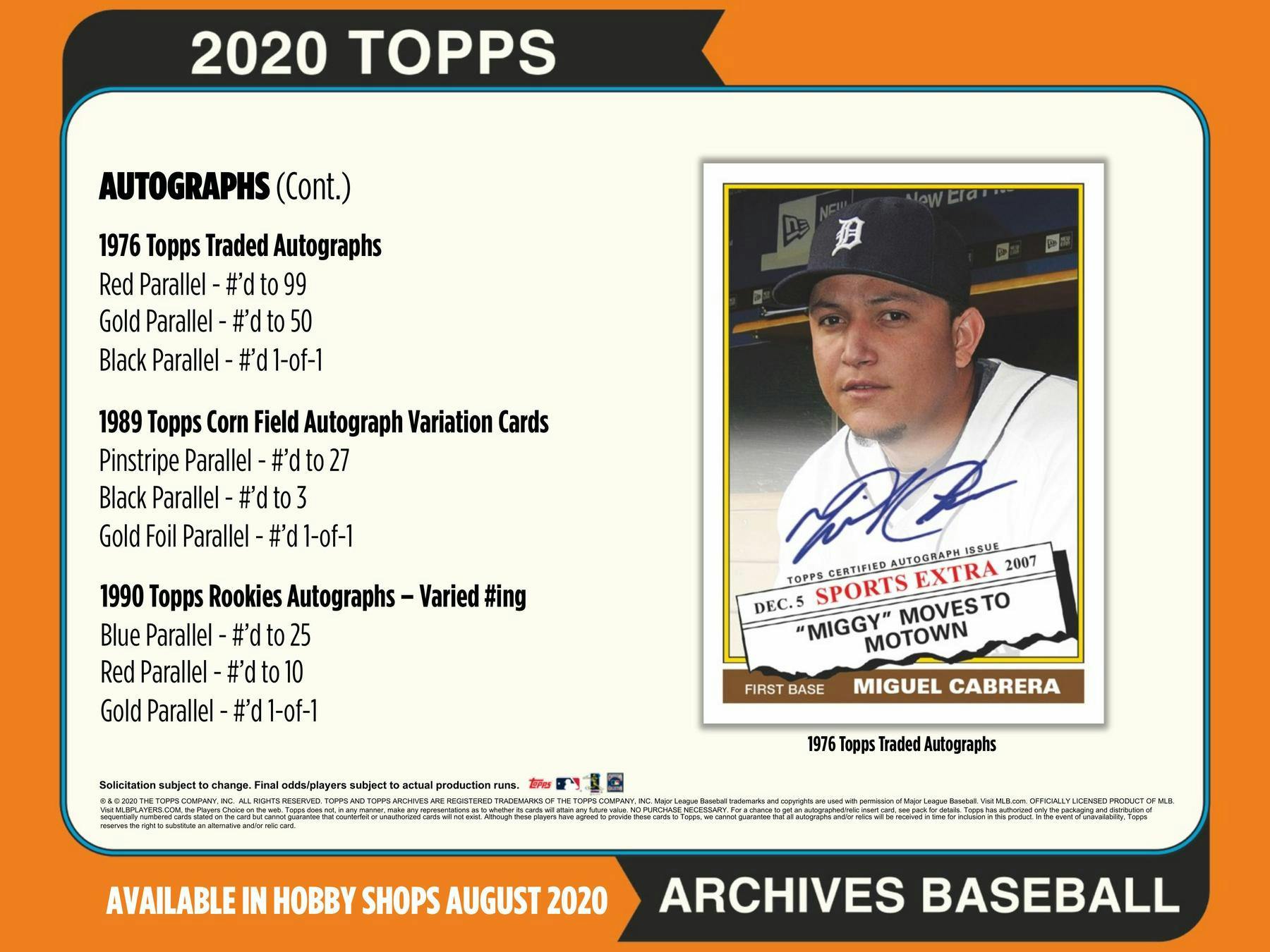 2020 Topps Archives Baseball Hobby Box 887521091553 at King Card Canada