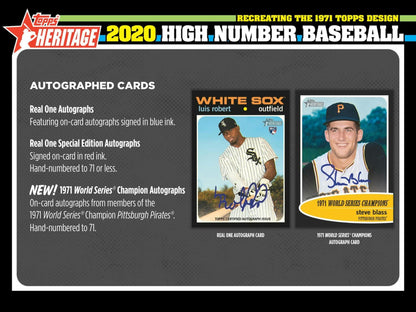 2020 Topps Heritage High Number Baseball Hobby Box 887521092727 at King Card Canada