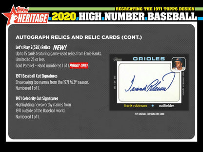2020 Topps Heritage High Number Baseball Hobby Box 887521092727 at King Card Canada