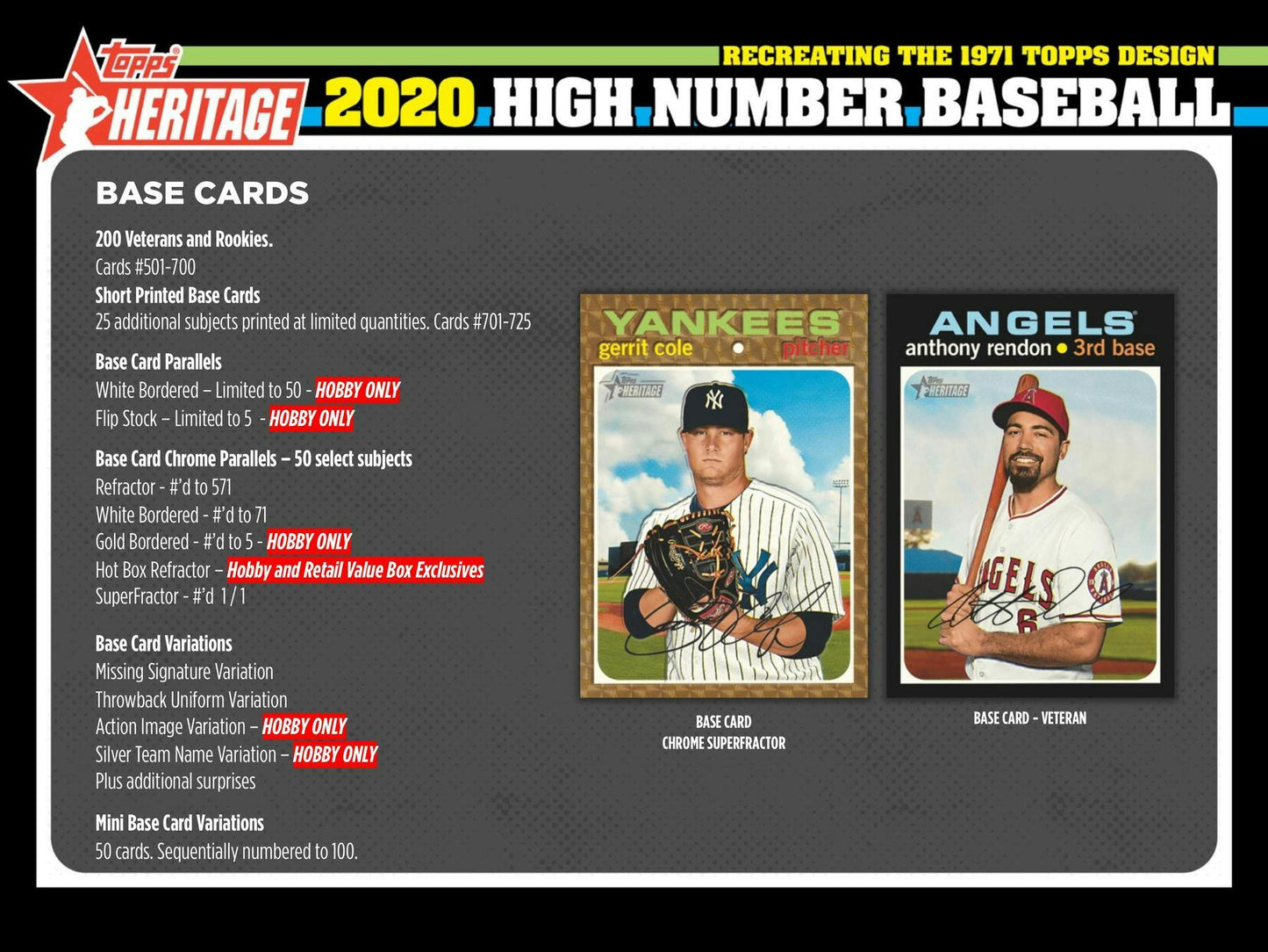 2020 Topps Heritage High Number Baseball Hobby Box 887521092727 at King Card Canada