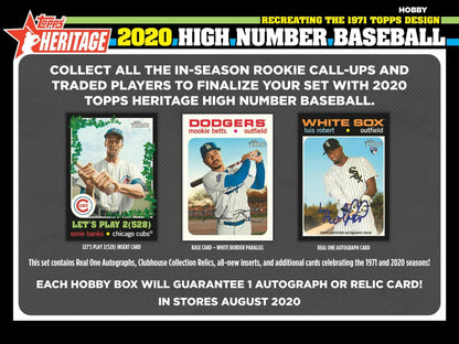 2020 Topps Heritage High Number Baseball Hobby Box 887521092727 at King Card Canada