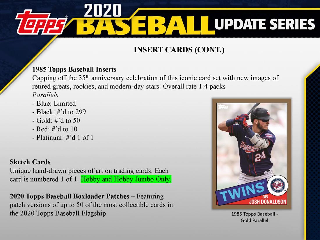 2020 Topps Update Series Baseball Retail Box 887521093069 at King Card Canada