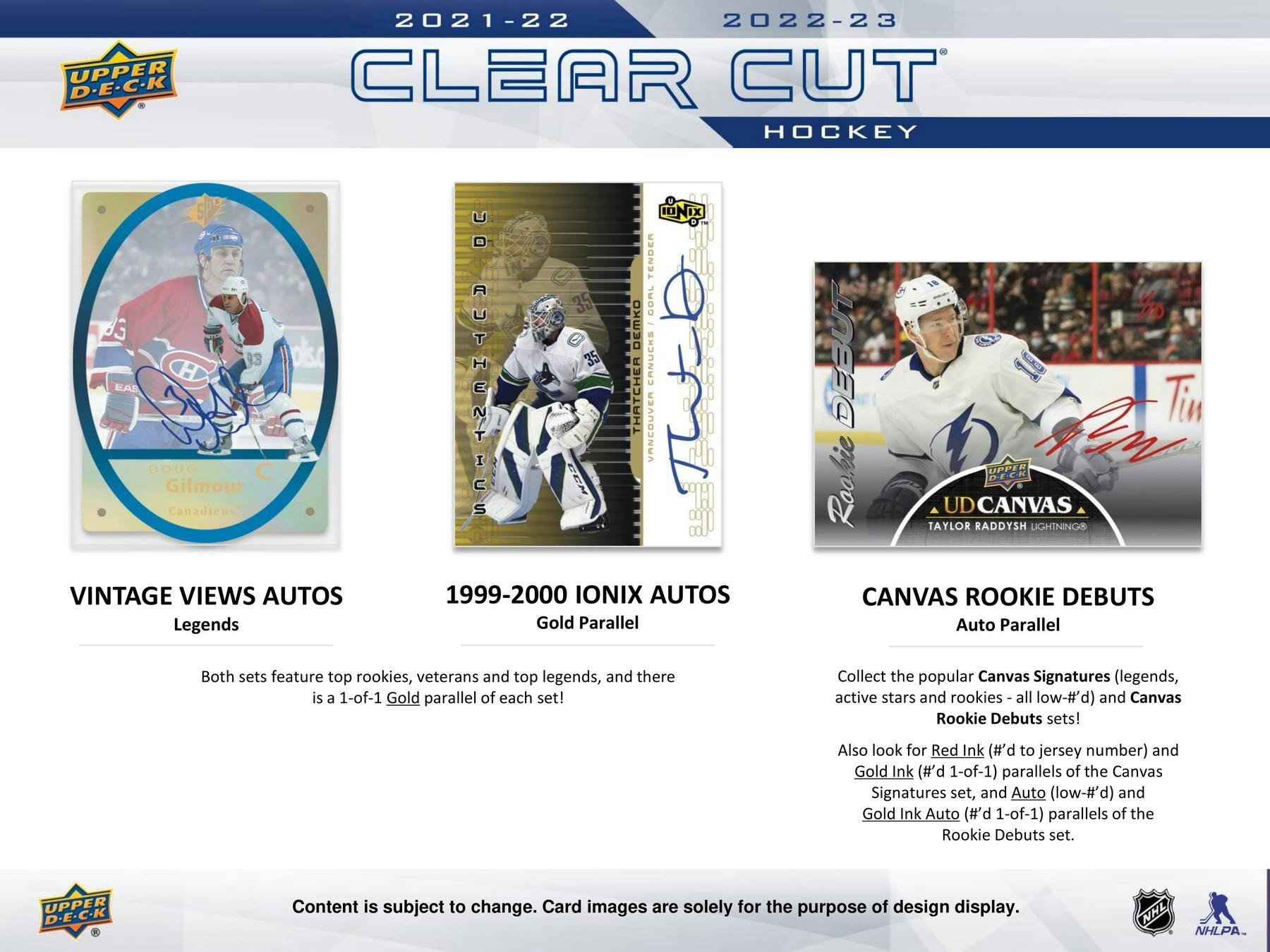 2021 - 22 & 2022 - 23 Upper Deck Clear Cut Hockey Hobby Box 053334123006 at King Card Canada