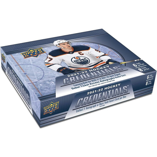 2021 - 22 Upper Deck Credentials Hockey Hobby Box 053334978187 at King Card Canada
